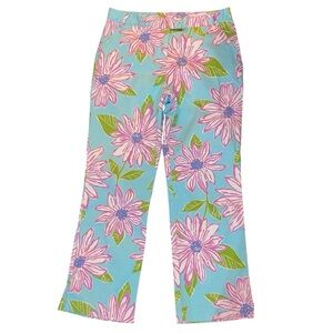 Lilly Pulitzer floral pants white label size 12